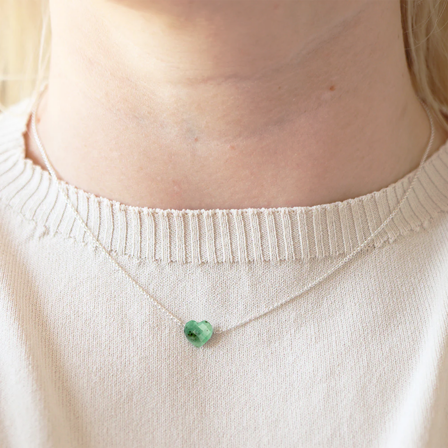 Heart Emerald Necklace