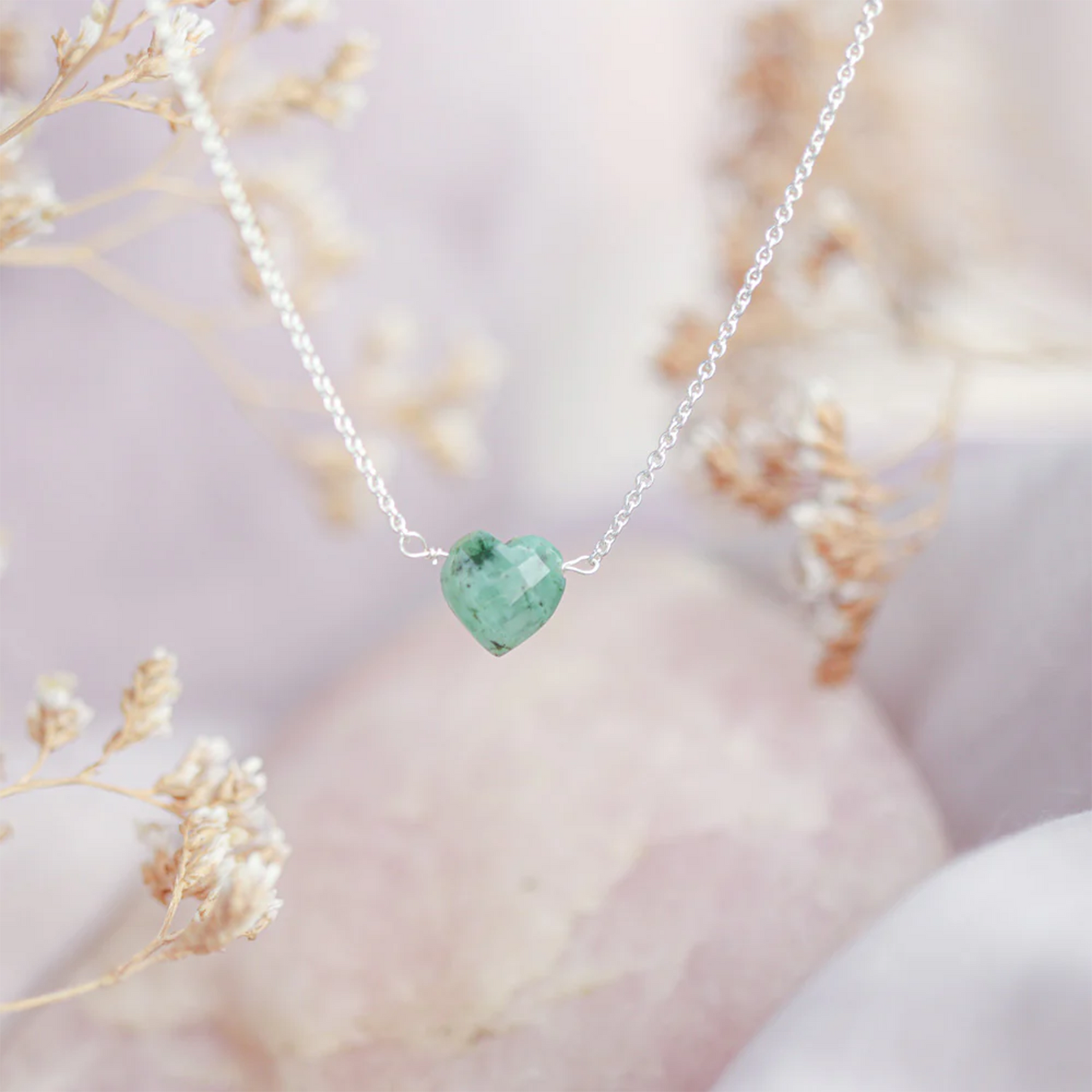 Heart Emerald Necklace