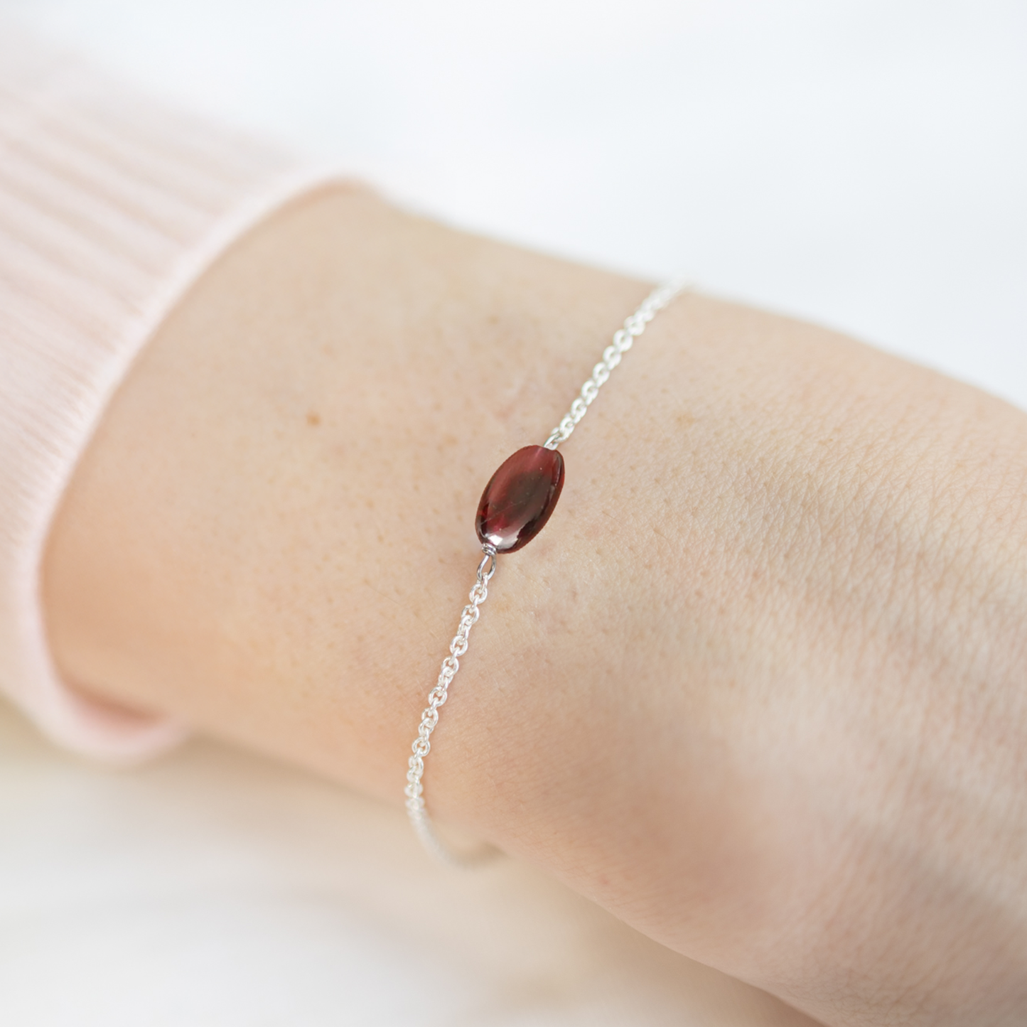 Oval Garnet Bracelet