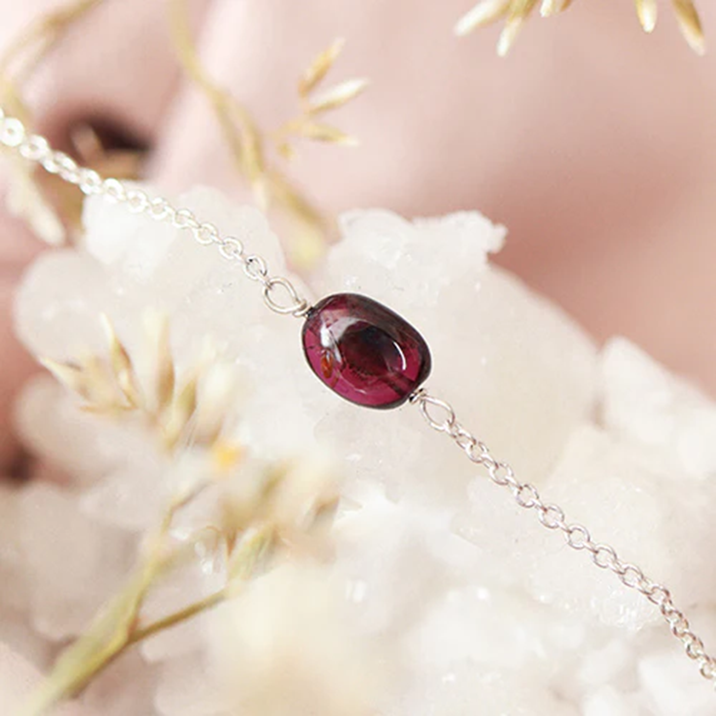 Oval Garnet Bracelet