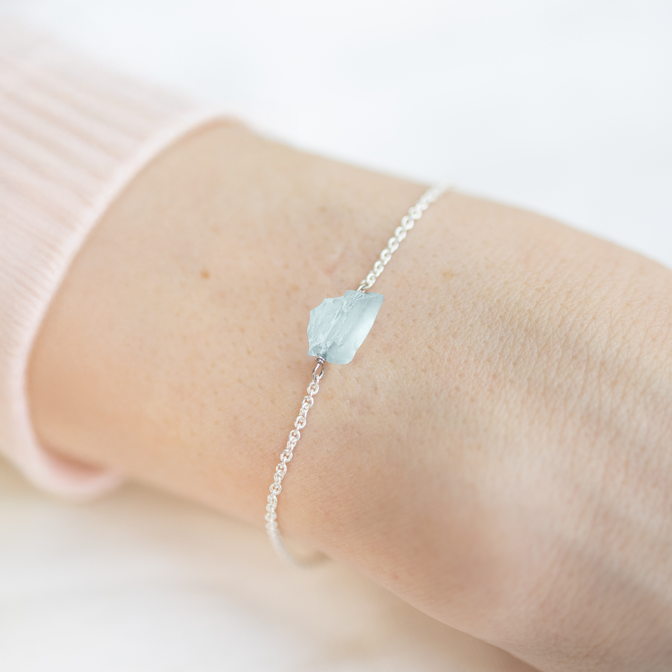Raw Aquamarine Bracelet