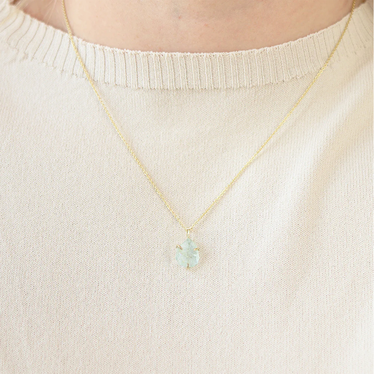 Raw Aquamarine Necklace