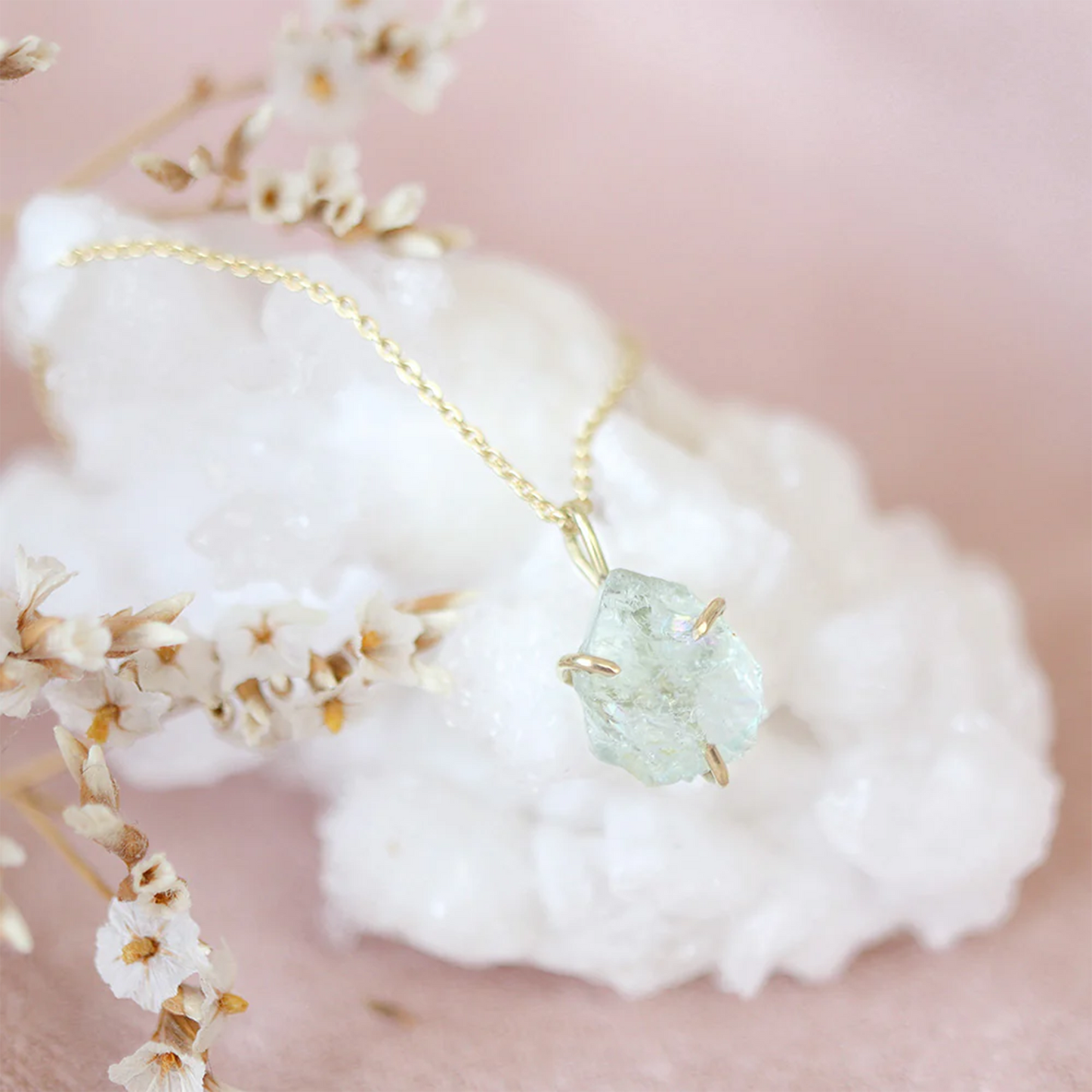Raw Aquamarine Necklace