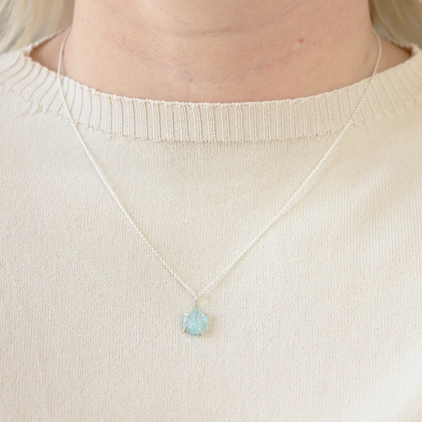 Raw Aquamarine Necklace