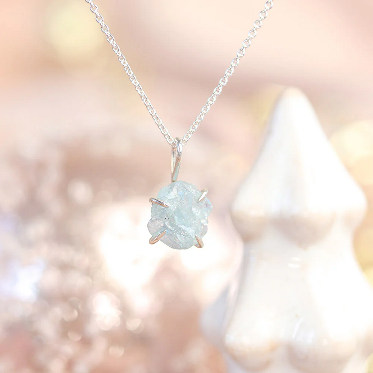 Raw Aquamarine Necklace