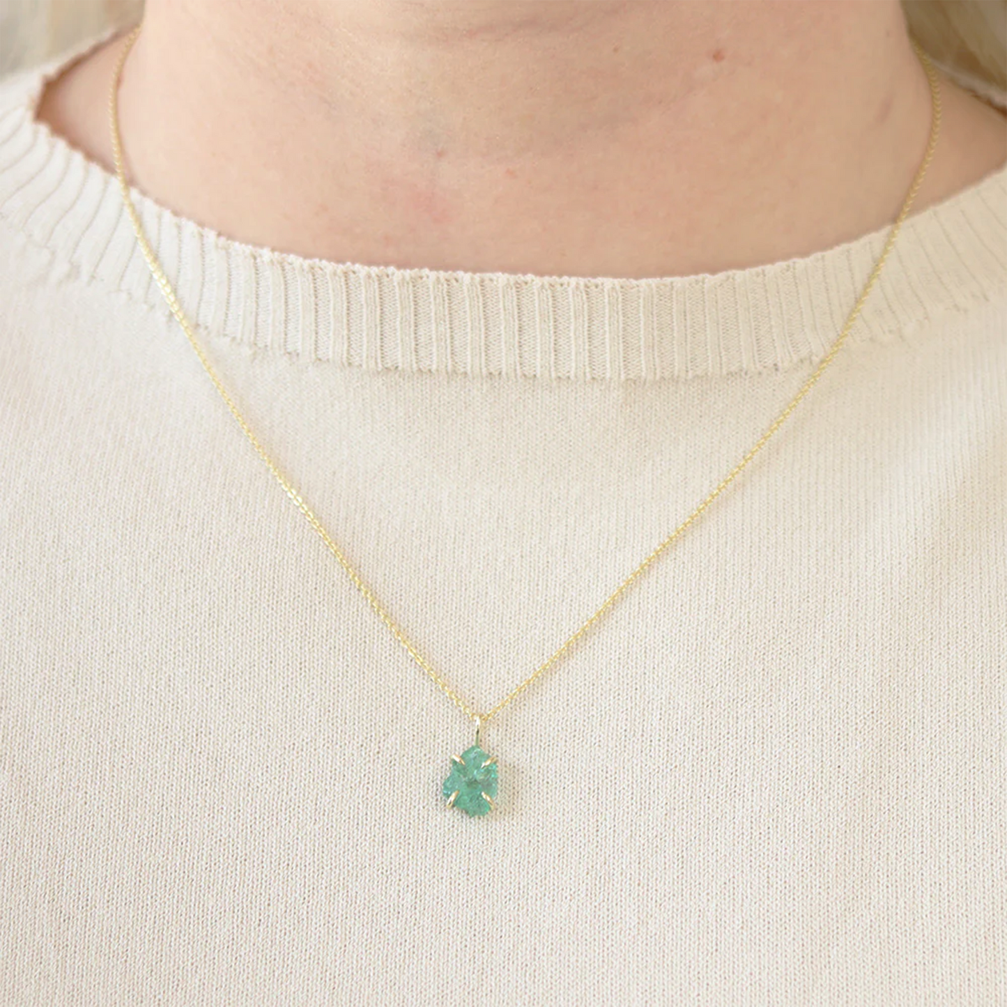 Raw Emerald Necklace
