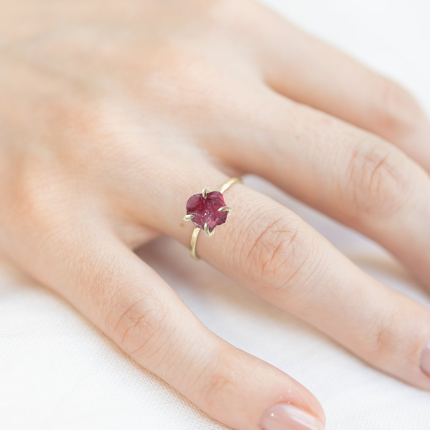 Raw Garnet Ring