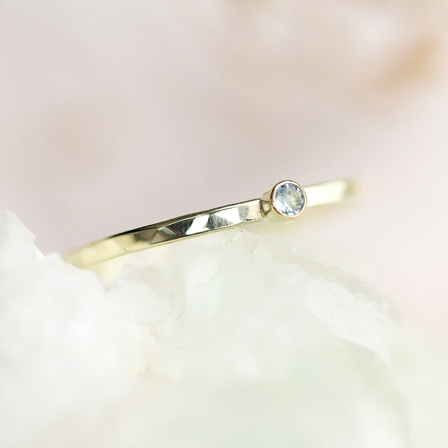 Round Aquamarine Ring