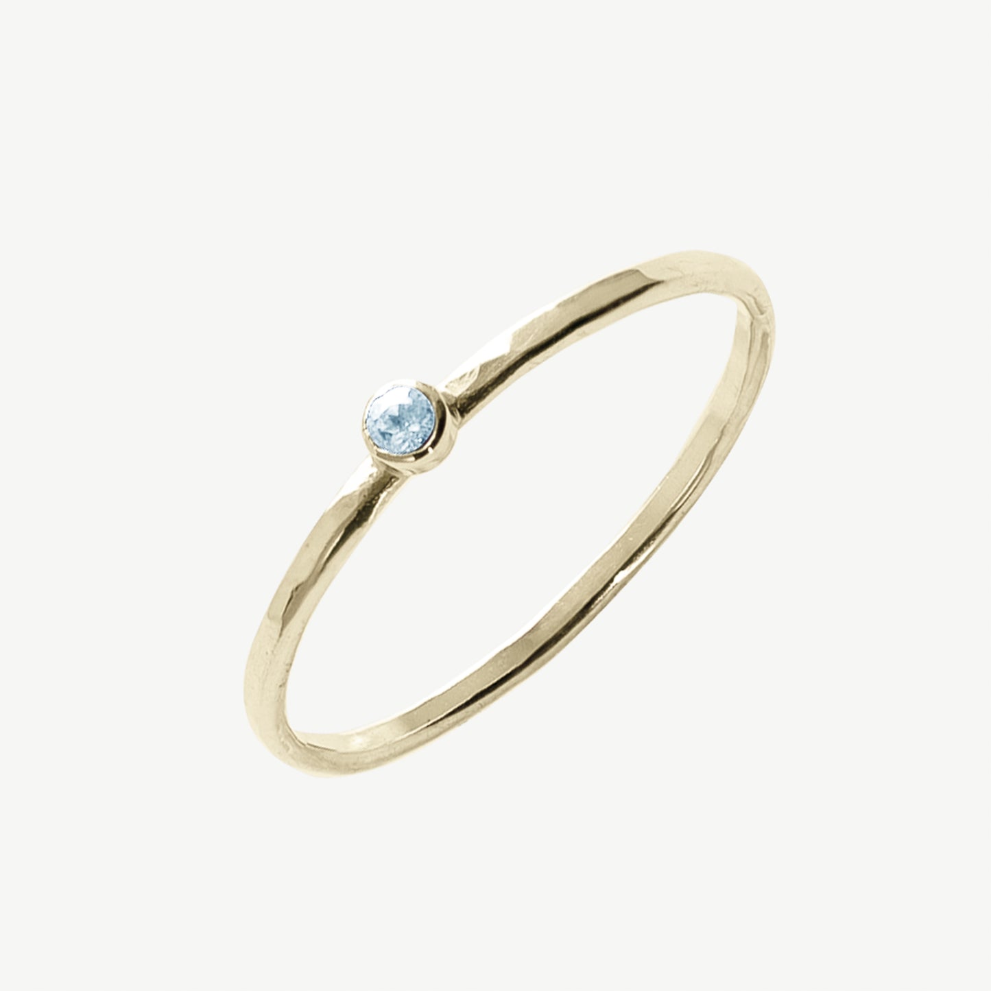 Round Aquamarine Ring