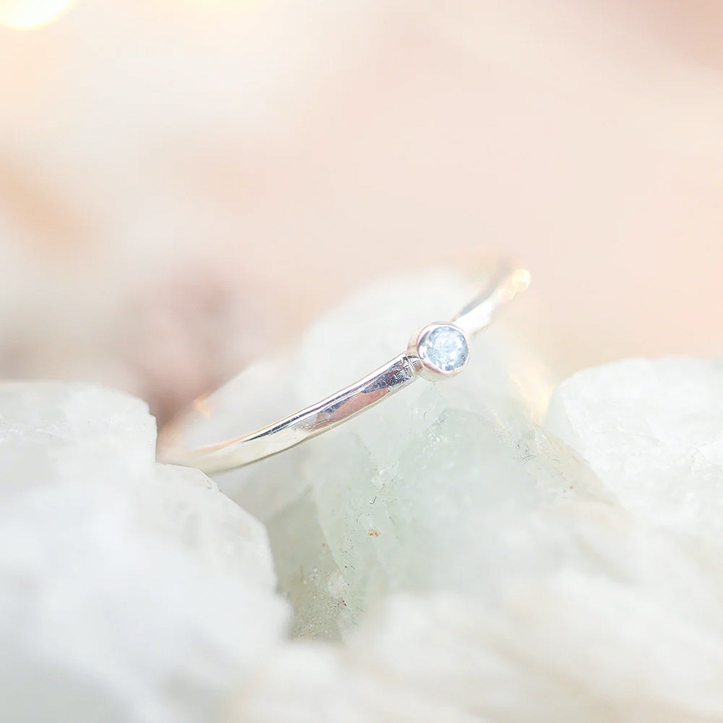 Round Aquamarine Ring