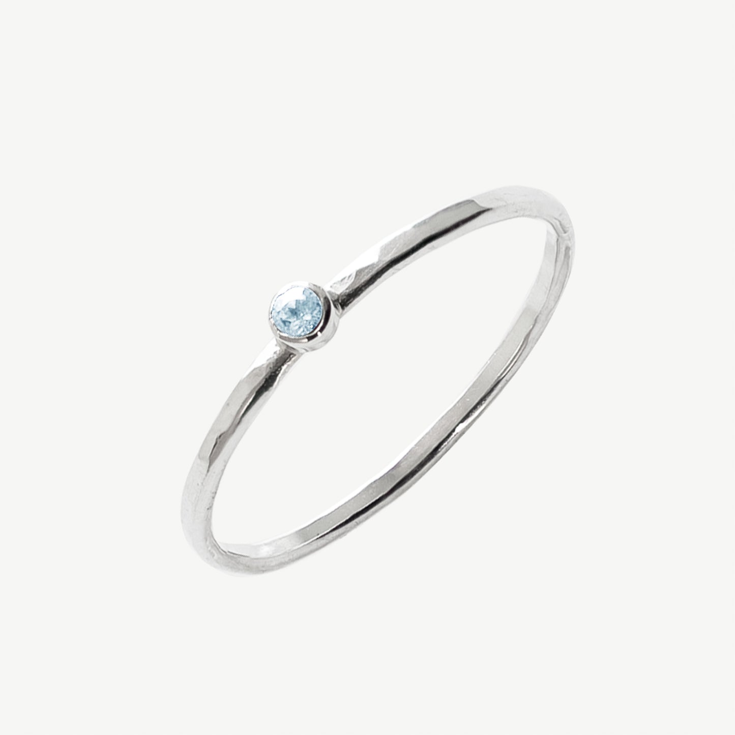Round Aquamarine Ring