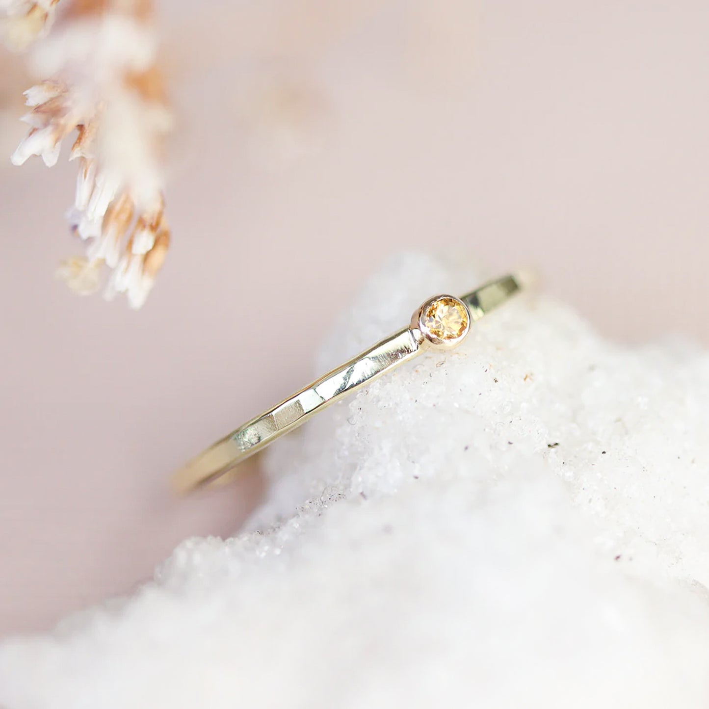 Round Citrine Ring