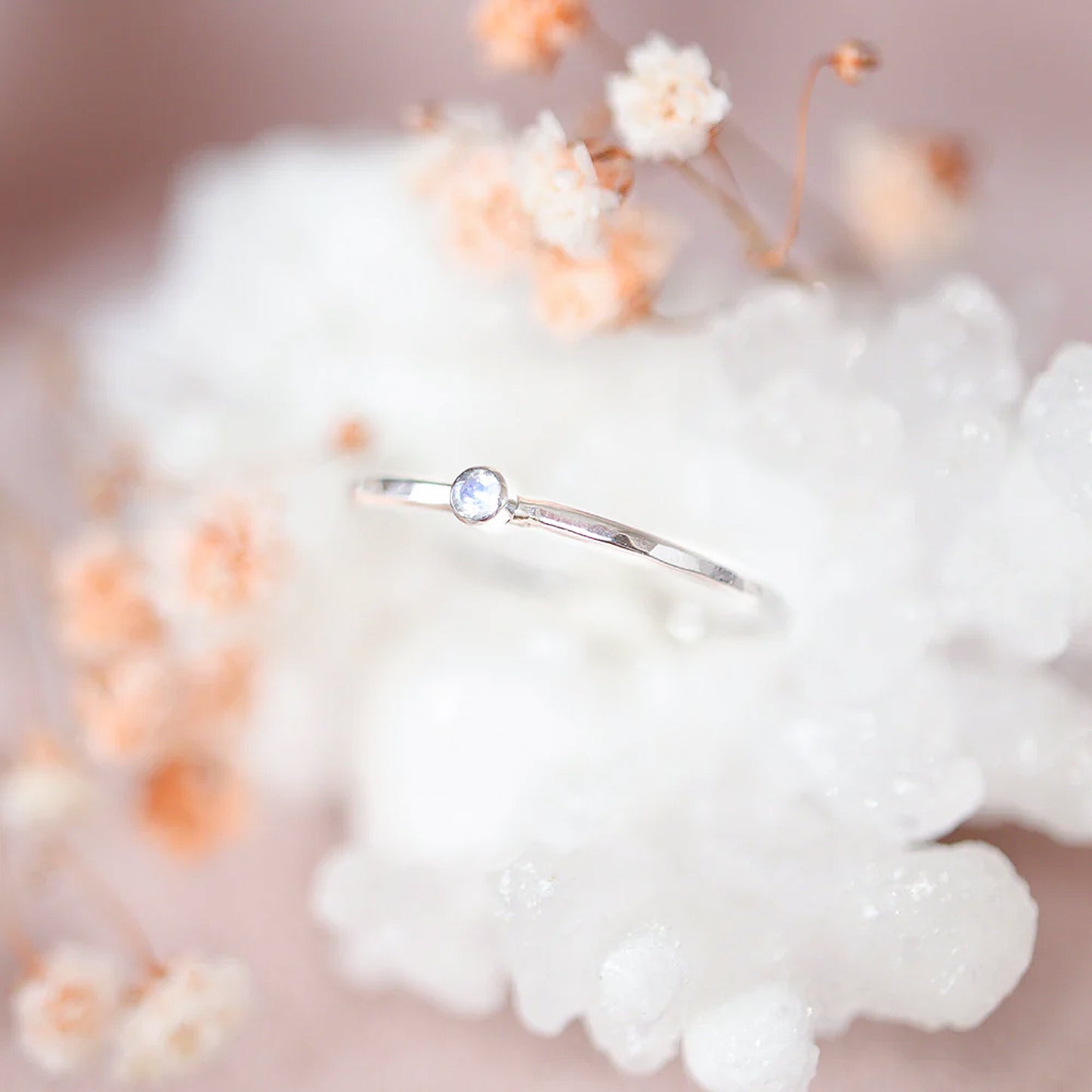 Round Moonstone Ring