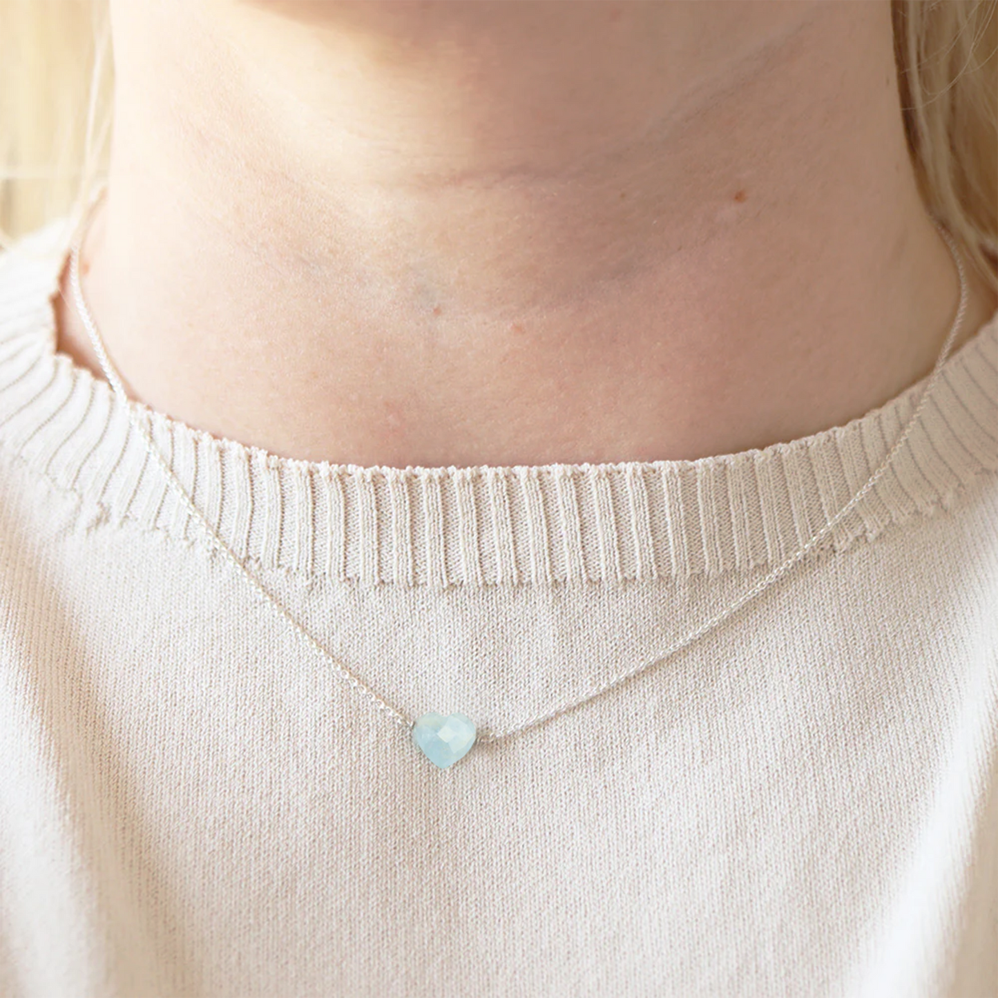 Heart Aquamarine Necklace
