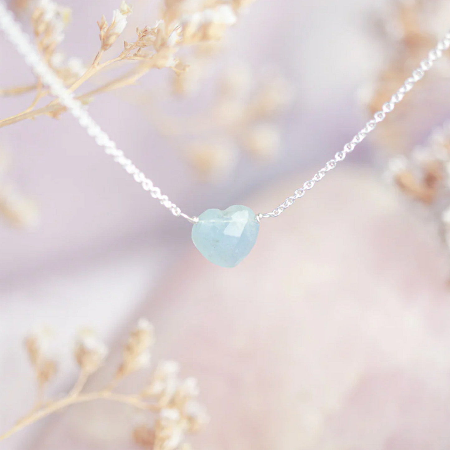 Heart Aquamarine Necklace