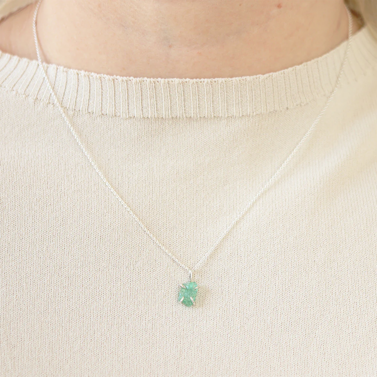 Raw Emerald Necklace