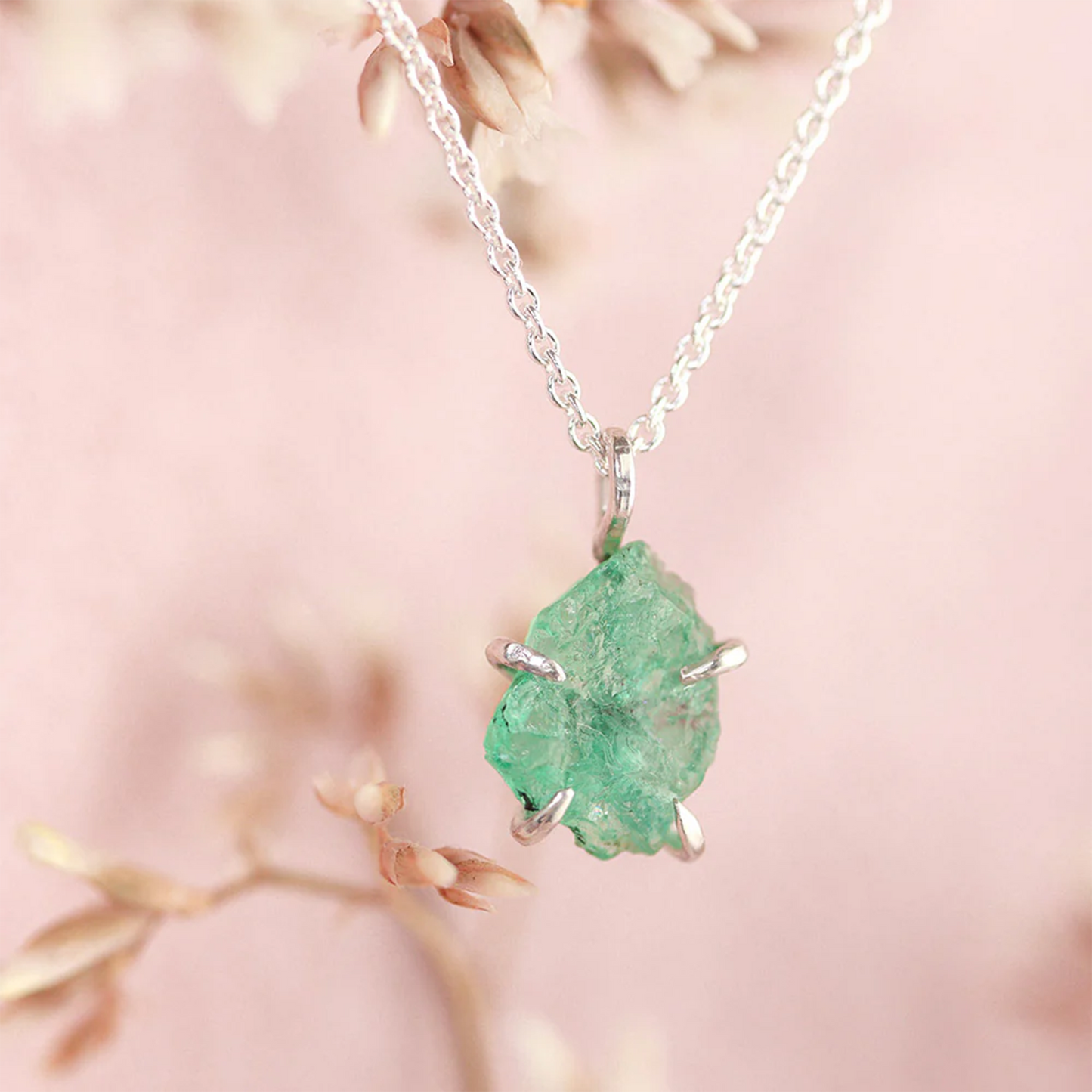 Raw Emerald Necklace