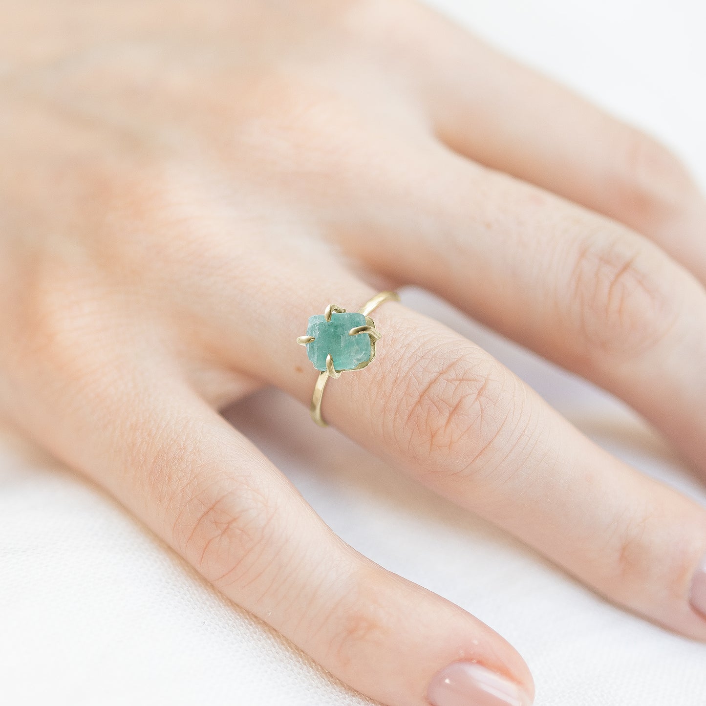 Raw Emerald Ring