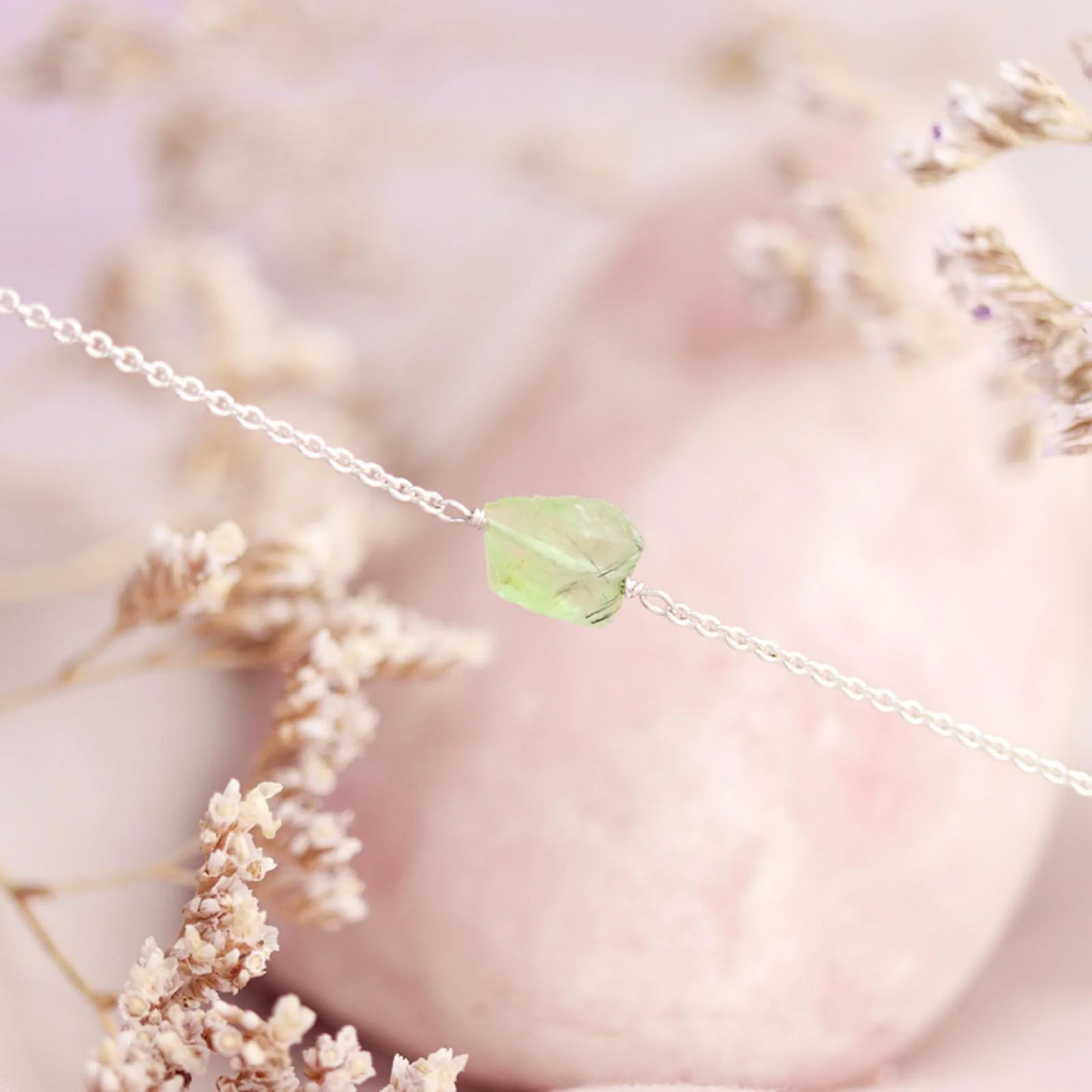 Raw Peridot Bracelet
