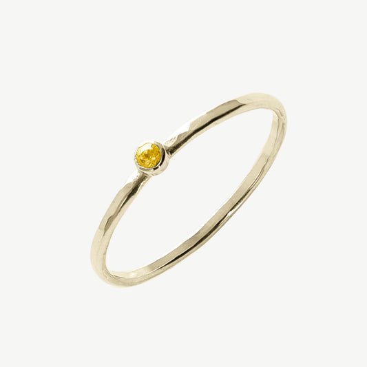 Round Citrine Ring
