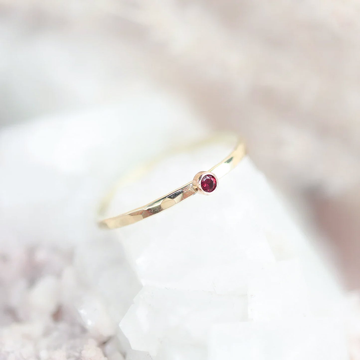 Round Garnet Ring